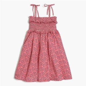 NWT crewcuts smocked bodice dress in umbrella print sundress pink red summer